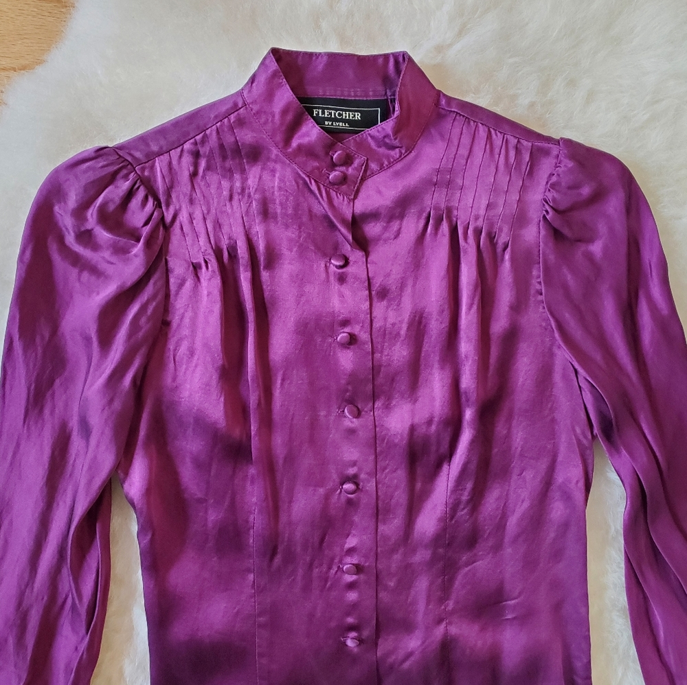 Fletcher by Lyell Purple Silk Top XS